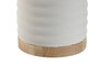 DKD Home Decor Lámpara de Sobremesa de Cerámica y Lino Blanco