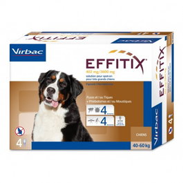 Virbac Effitix Perro Talla XL para perros de 40-60 kg, 4 Pipetas