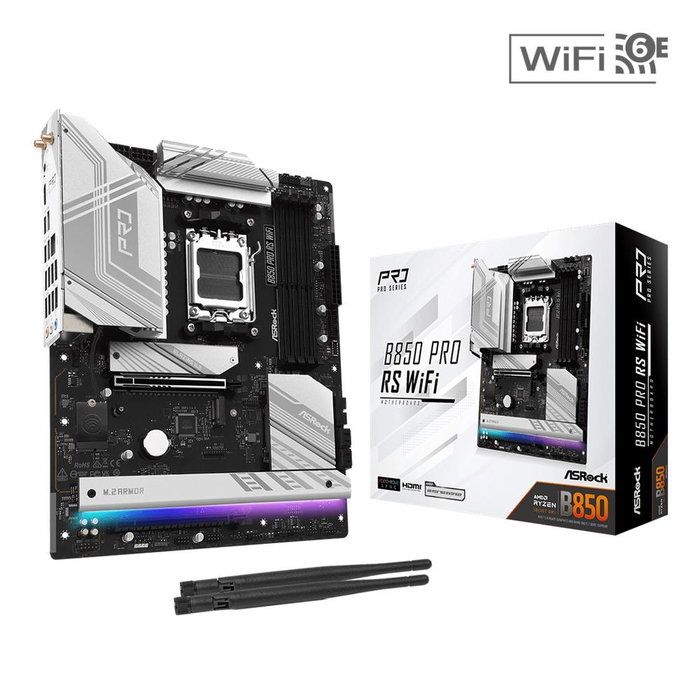 ASRock B850 Pro RS WiFi AMD B850 ATX DDR5 AM5 ASRock B850 Pro RS WiFi AMD B850 ATX DDR5 AM5