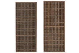 DKD Home Decor Panel Decorativo de Madera Letras Imprenta Marrón
