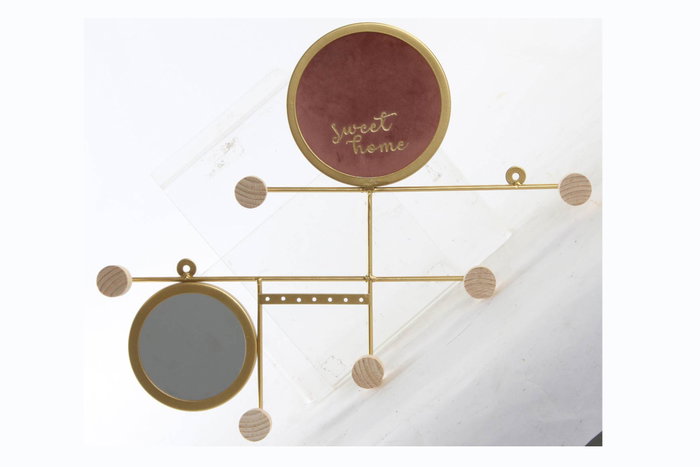 DKD Home Decor Perchero de Pared Dorado Rosa Metal Espejo Poliester 49 x 5 x 39 cm (4 Unidades) DKD Home Decor Perchero de Pared Dorado Rosa Metal Espejo Poliester 49 x 5 x 39 cm (4 Unidades)