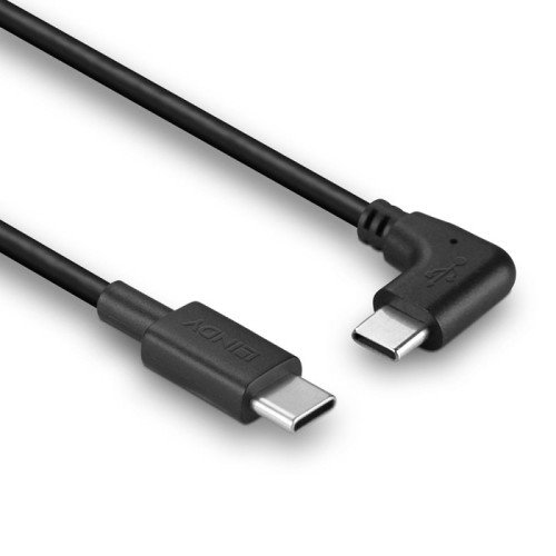 Lindy 32004 Cable USB 2.0 con conectores USB C, 0,5 m, Negro
