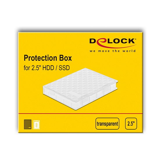 DeLOCK 18367 Caja de protección para HDD/SSD de 2.5 pulg. transparente