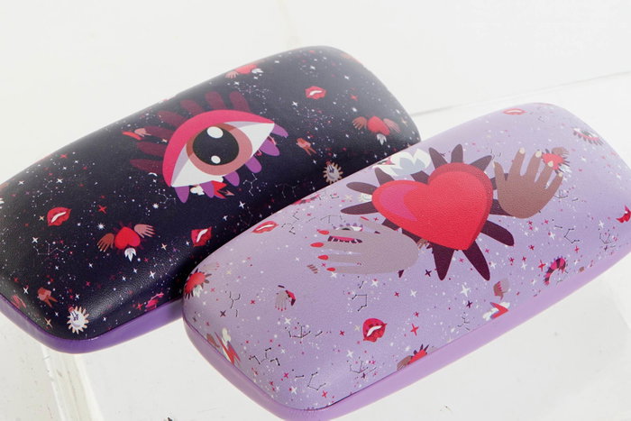 DKD Home Decor Funda Gafas Moderno Lila Rosa 7 x 5.5 x 16 cm (12 Unidades)