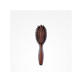 Bifull Cepillo Redondo Madera Ébano Ebony Small Cerdas de Jabalí para Brillo y Estimulación del Cabello