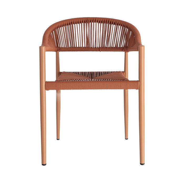 Silla Apilable Aluminio-Rattán Pe 56 X 58 X 76 cm (Set de 2)