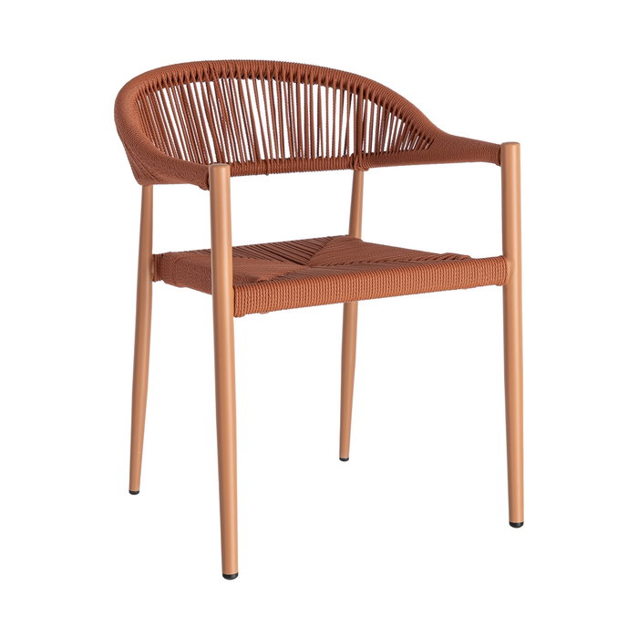 Silla Apilable Aluminio-Rattán Pe 56 X 58 X 76 cm (Set de 2)