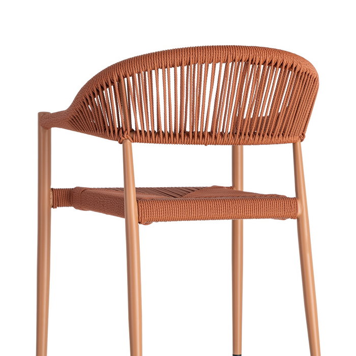Silla Apilable Aluminio-Rattán Pe 56 X 58 X 76 cm (Set de 2)