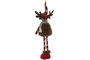 DKD Home Decor Figura Navidad Reno ski Rojo Marron 25 x 79 x 16 cm (2 Unidades)