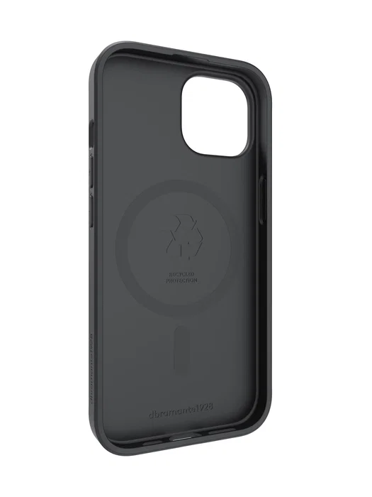 Dbramante1928 Greenland Pro MS - Funda Compatible con MagSafe para Apple iPhone 15 (6.1") - Color Negro Night Black - Protección contra Caídas - Hecha de Plástico Reciclado 100%