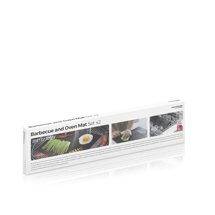 Pack de 2 Esterillas para Horno o Barbacoa y Barbacoa Plegable Portátil para Carbón InnovaGoods