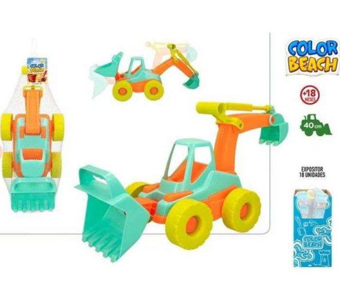 Color Baby Excavadora de Plástico para Obras Públicas de Playa 40 cm