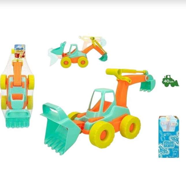 Color Baby Excavadora de Plástico para Obras Públicas de Playa 40 cm
