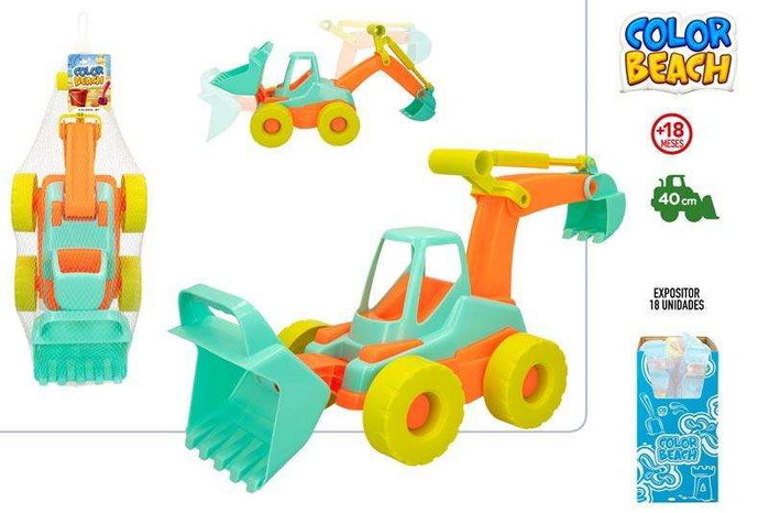 Color Baby Excavadora de Plástico para Obras Públicas de Playa 40 cm