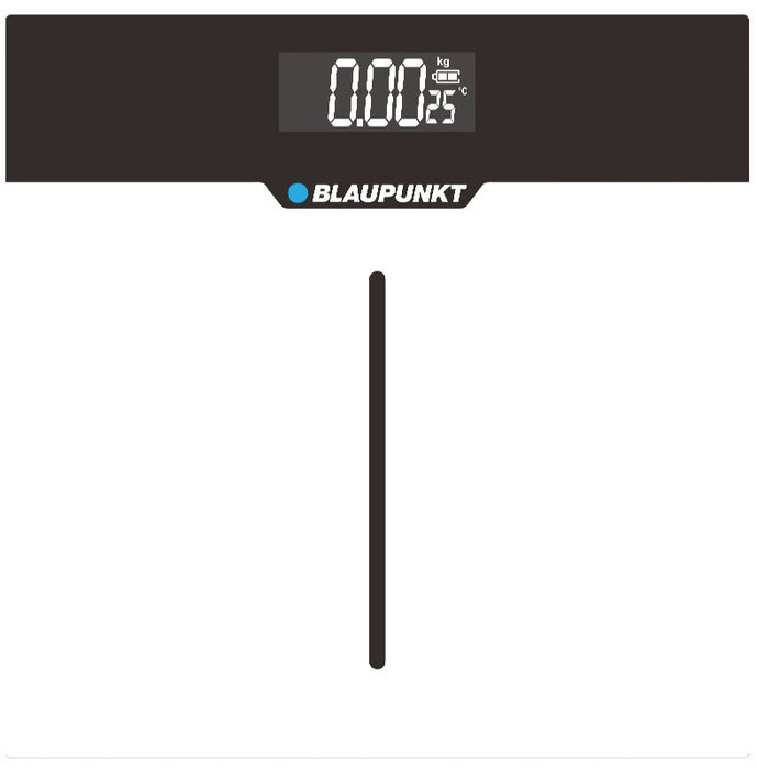 BLAUPUNKT Báscula de Baño Digital con Indicador de Temperatura y Superficie de Cristal Extraplana - Control de Peso y Salud