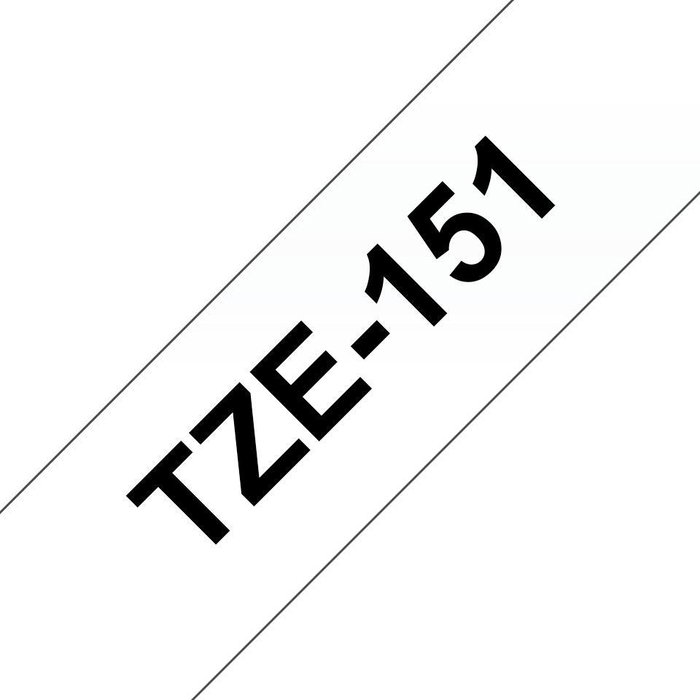 Brother TZe-151 Cinta Laminada 24mm Negro sobre Transparente