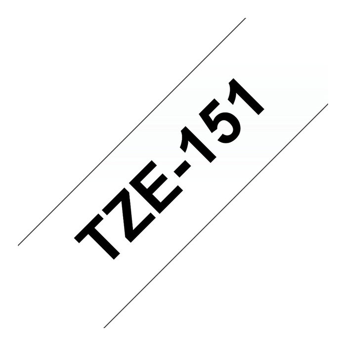 Brother TZe-151 Cinta Laminada 24mm Negro sobre Transparente