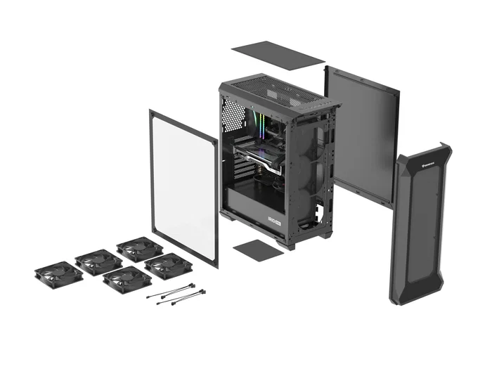 Genesis Irid 505F Caja Midi Tower Negra con Vidrio Templado