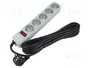 Gembird Regleta Energenie SPG3-B-15C con 5 enchufes Schuko y 4,5 m de cable, gris