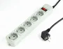 Gembird Regleta Energenie SPG3-B-15C con 5 Enchufes Schuko, Cable 4.5m, Protección contra Sobretensiones, Interruptor Automático 16A, Color Gris