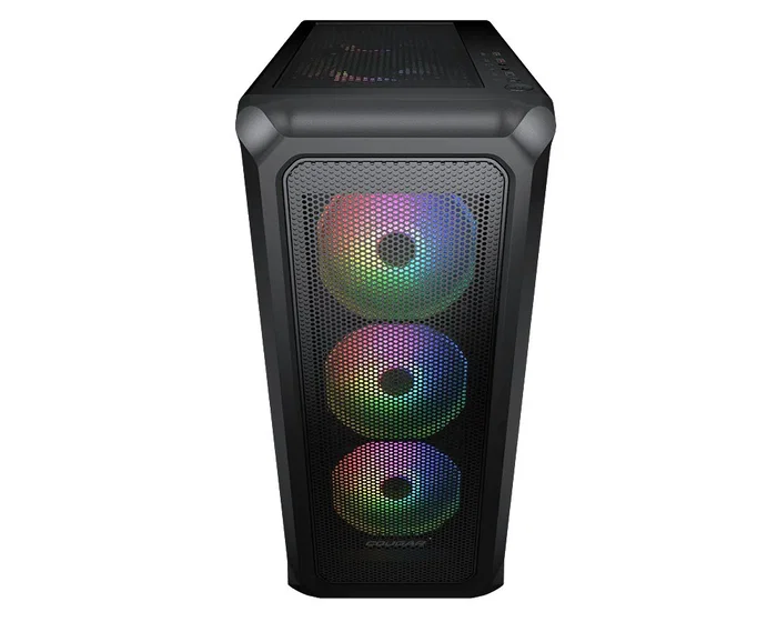 Cougar Archon 2 Mesh RGB - Caja PC Midi Tower Negra, Ventana Lateral de Cristal Templado, Compatible con ATX/micro-ATX/mini-in-itx, con 3 Ventiladores RGB Preinstalados