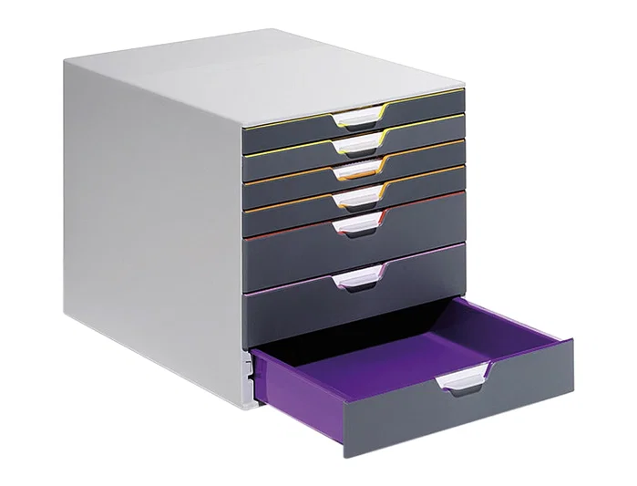 Durable Varicolor 7 Cajonera de sobremesa Gris/Multicolor