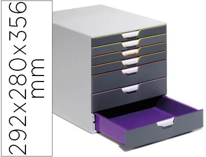 Durable Varicolor 7 Cajonera de sobremesa Gris/Multicolor