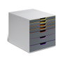 Durable Varicolor 7 Cajonera de sobremesa Gris/Multicolor