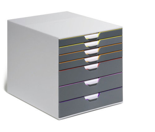 Durable Varicolor 7 Cajonera de sobremesa Gris/Multicolor