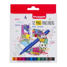 Bruynzeel Set de 12 Mini Rotuladores de Punta Fina de 0,4 mm