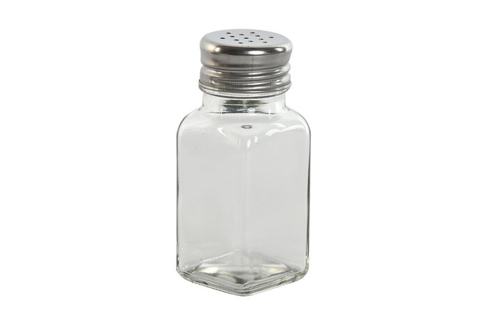 DKD Home Decor Salero Set de 2 Piezas 6 x 17.5 x 12 cm Negro y Natural Cristal y Acacia