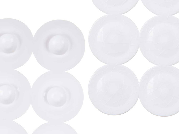 Berilo Alfombra de Baño Antideslizante Ladrillo Blanco 6x38x6 cm (Set de 6)