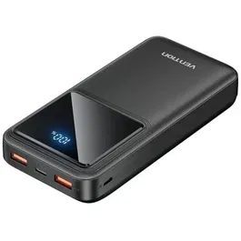 Vention Powerbank 20000mAh FHLB0, 22.5W, Carga Rápida USB-C PD, Múltiple Salida, Negra, Display LED, Valida para Viajes