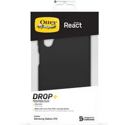OtterBox Funda React Protectora para Samsung Galaxy A14, Resistente a Golpes, Antimicrobiana, Ultra-Fina, Negro