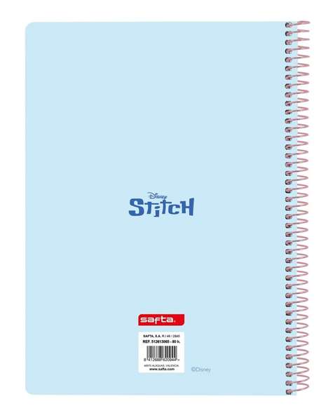 Safta Libreta cuarto 80 hojas tapas duras Stitch Ohana 15,5x22x1 cm Safta Libreta cuarto 80 hojas tapas duras Stitch Ohana 15,5x22x1 cm