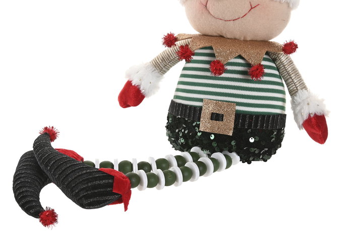 DKD Home Decor Figura Navidad Tradicional Verde Rojo 11 x 55 x 24 cm (4 Unidades)