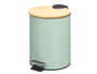 Berilo Papelera Metal con Tapa de Bambú 3L Menta Verde 21 x 23.5 x 17 cm (Set de 4)