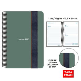 SENFORT Agenda Anual 2027 Foam Seoul Espiral Verde