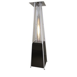 TECNA Estufa de Terraza Pirámide Negra a Gas, 9.3 kW, Infrarrojo Cerámico, Consumo 0.8/0.45 Kg/H, 2270 mm Alto, Estructura Aluminio Gris