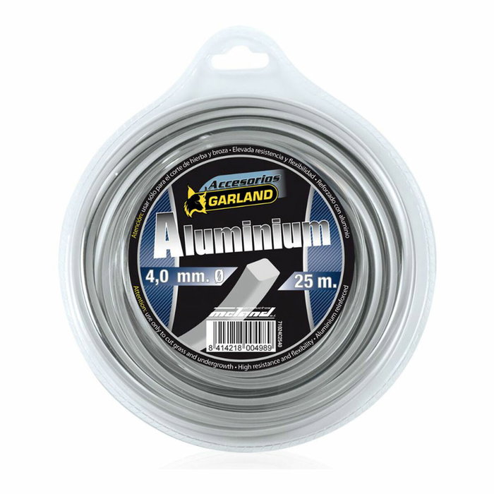 Garland Hilo para desbrozadora de aluminio cuadrado de 4,0 mm, 25 m Garland Hilo para desbrozadora de aluminio cuadrado de 4,0 mm, 25 m