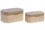 DKD Home Decor Caja Tradicional Natural 19 x 14 x 30 cm Set de 2