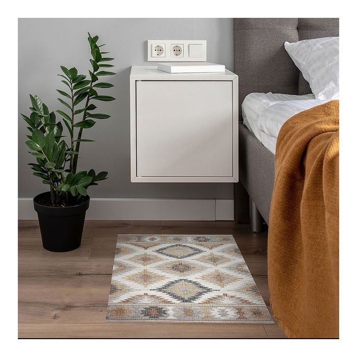 Croma Collection Alfombra Vinílica Acolchada Estampado Kilim Grises 45 x 75 cm Espuma