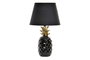 DKD Home Decor Lámpara de Sobremesa Cerámica y Poliéster Negro y Dorado