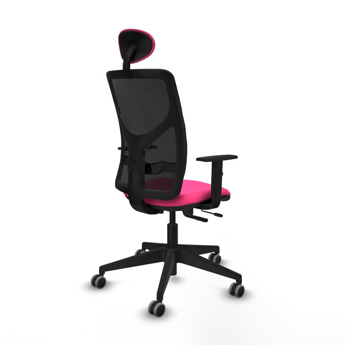 PIQUERAS Y CRESPO Silla de oficina Motilla Rosa y Negro PIQUERAS Y CRESPO Silla de oficina Motilla Rosa y Negro