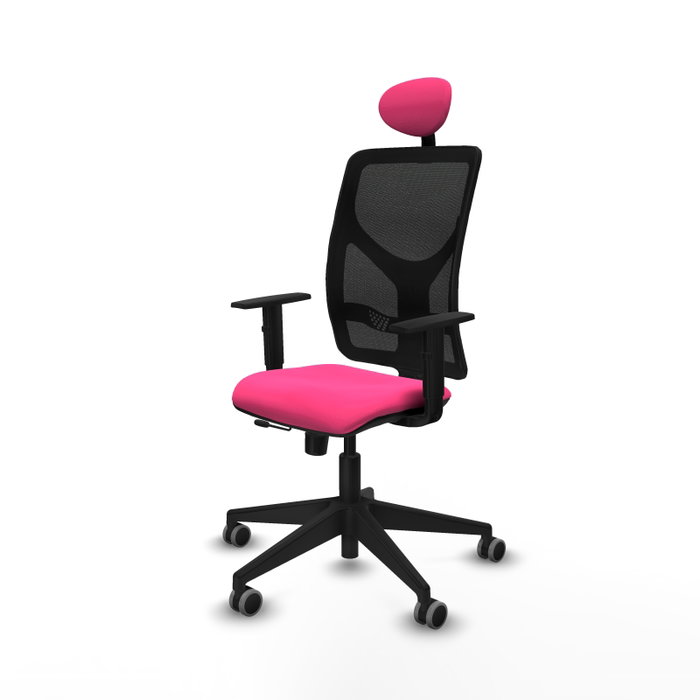 PIQUERAS Y CRESPO Silla de oficina Motilla Rosa y Negro PIQUERAS Y CRESPO Silla de oficina Motilla Rosa y Negro