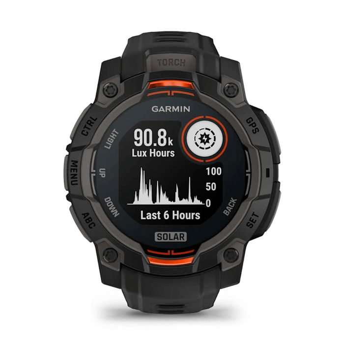 Garmin Instinct 3 Solar - Reloj Inteligente Deportivo y Outdoor, 45 mm, Negro/Naranja, Referencia 010-02934-00