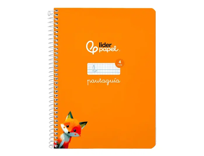 Liderpapel Cuaderno Pautaguía A5 Tapa Dura 80 Hojas Cuadro Pautado 4mm Naranja