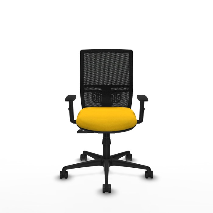 PIQUERAS Y CRESPO Silla de oficina Yunquera con mecanismo Sincro, Amarillo y Negro