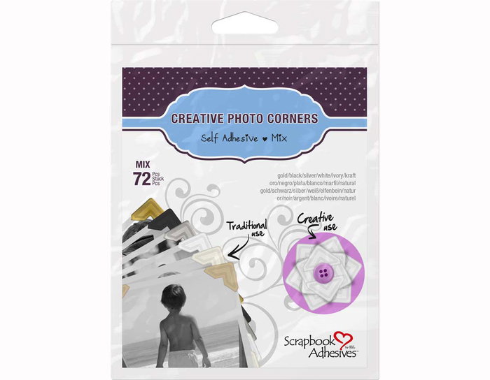 Scrapbook Adhesives by 3L Esquinas adhesivas de papel colores surtidos 12mm Scrapbook Adhesives by 3L Esquinas adhesivas de papel colores surtidos 12mm