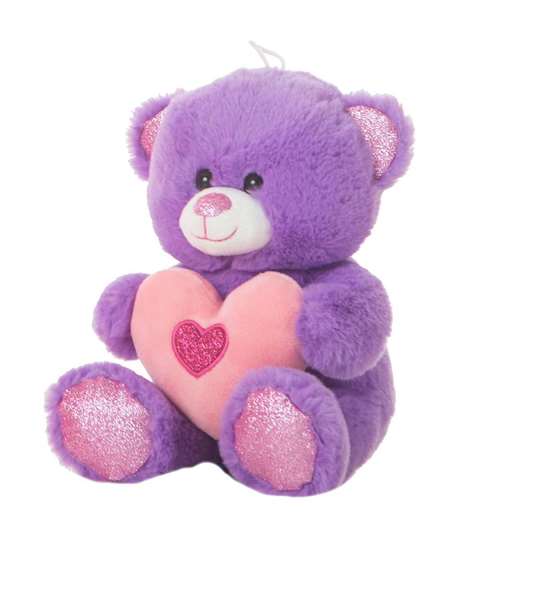 Creaciones Llopis Peluche Oso Púrpura con Corazón 35 cm